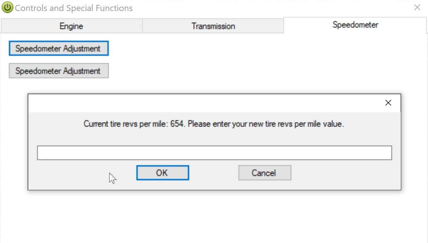 Revs Per Mile example field in VCM Scanner